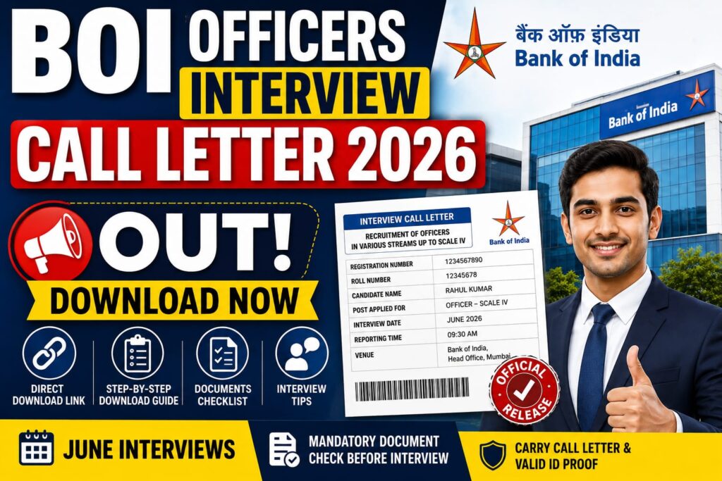 BOI Officers Interview Call Letter 2026