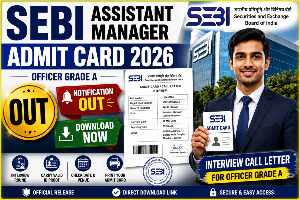 SEBI Assistant Manager Admit Card 2026