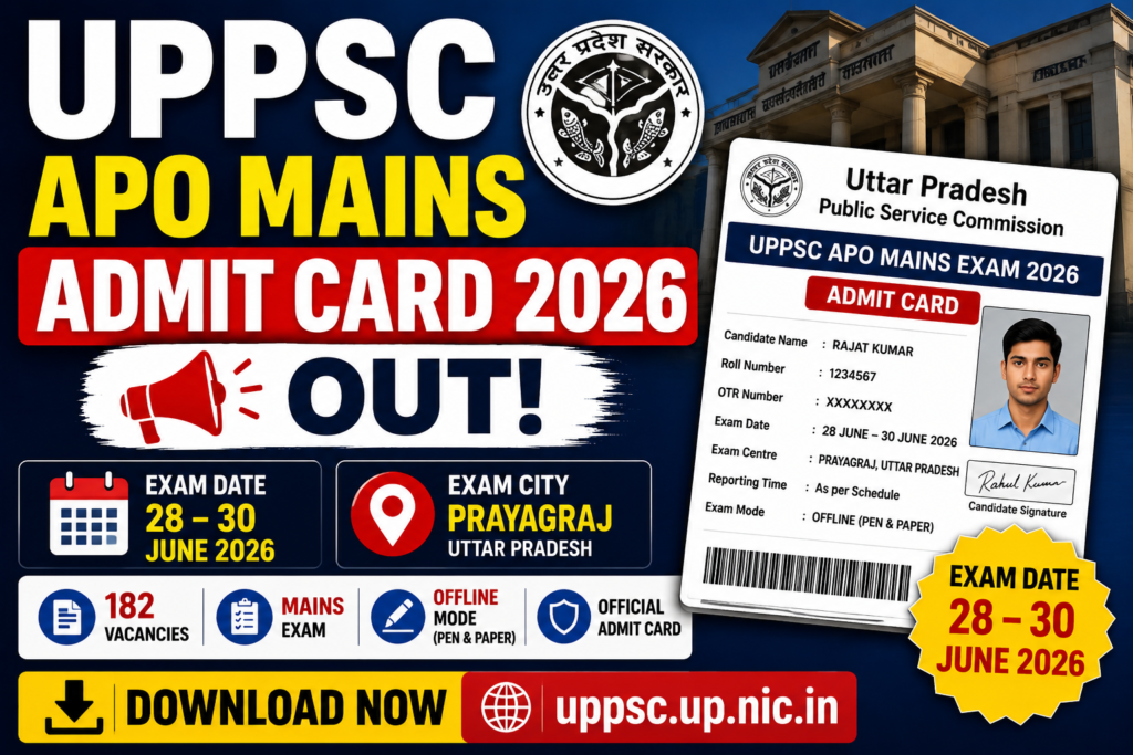UPPSC APO Mains Admit Card 2026