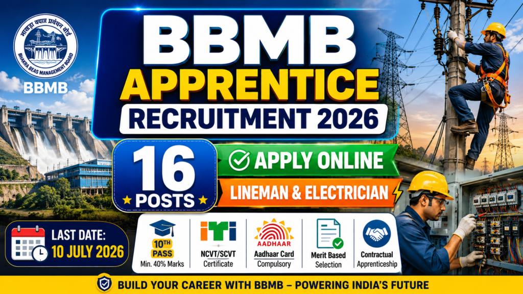 BBMB Apprentice Recruitment 2026